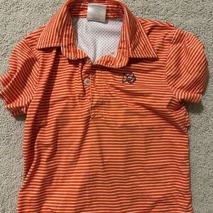 Orange Striped Polo Shirt for Kids